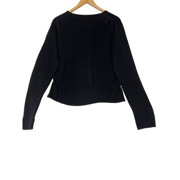 NY & Co  Sweater Size XL Black Acrylic V-Neck Long Sleeve SOFT Goth - Picture 6 of 16